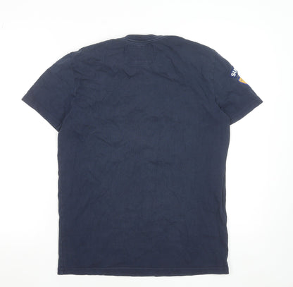 Superdry Men's Navy College Graphic T-Shirt Medium Cotton