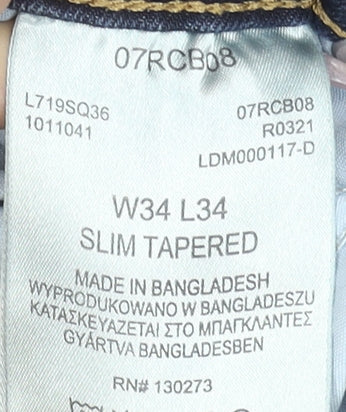 Lee Men's Blue Slim Tapered Denim Jeans W34 L34