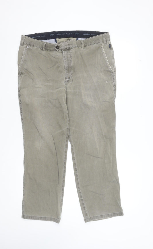 Mens UK Size 36S Brühl Regular Fit Straight Beige Jeans