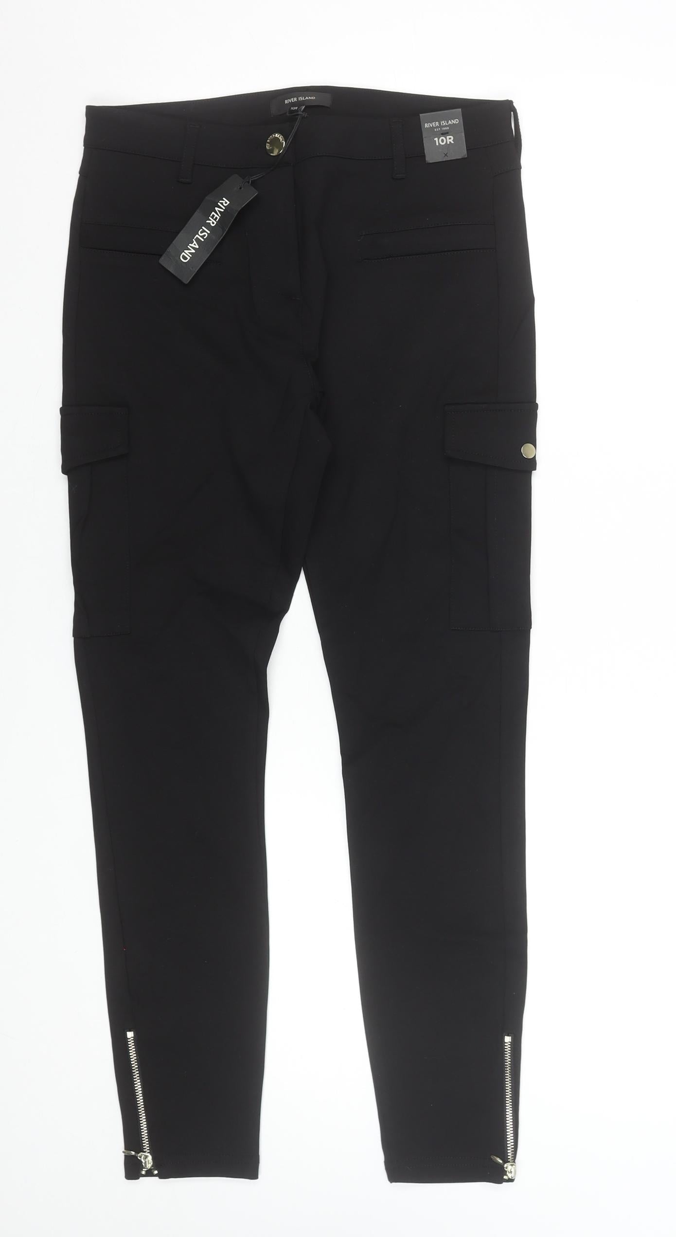 River Island Women’s Black Cargo Skinny Trousers Size 10R
