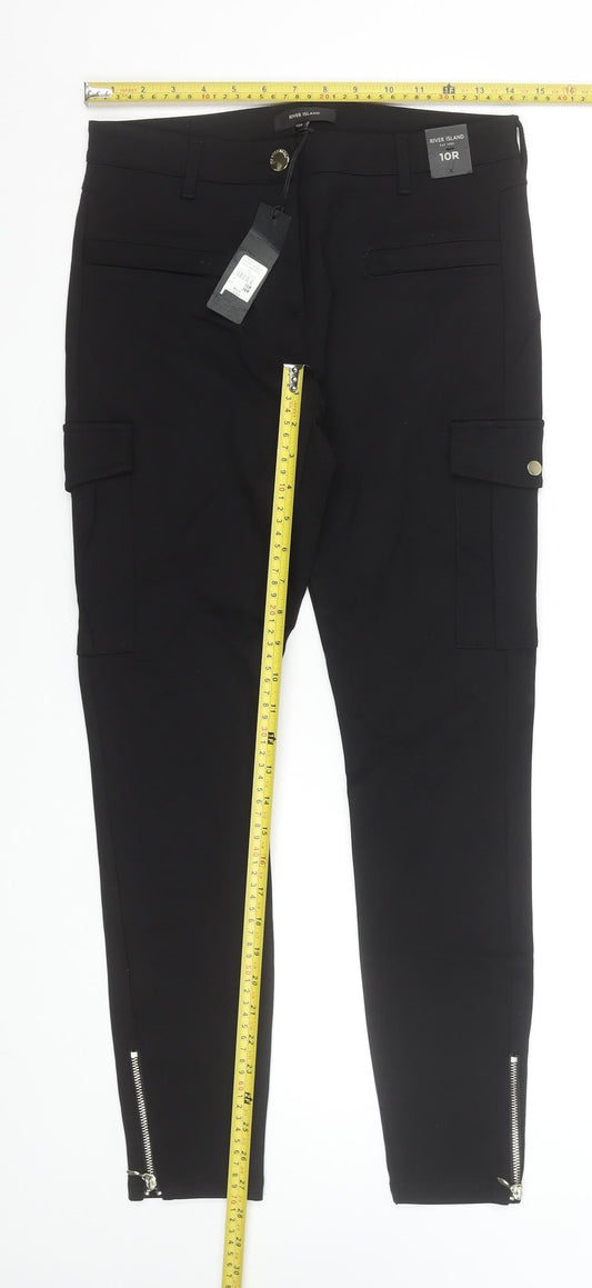 River Island Women’s Black Cargo Skinny Trousers Size 10R