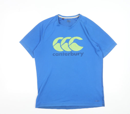 Canterbury Men's Blue Polyester Short Sleeve T-Shirt Activewear Top Size M