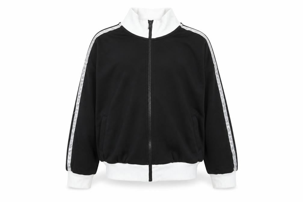 Front view of Marks & Spencer girls’ black full zip hoodie 13-14 years cotton blend