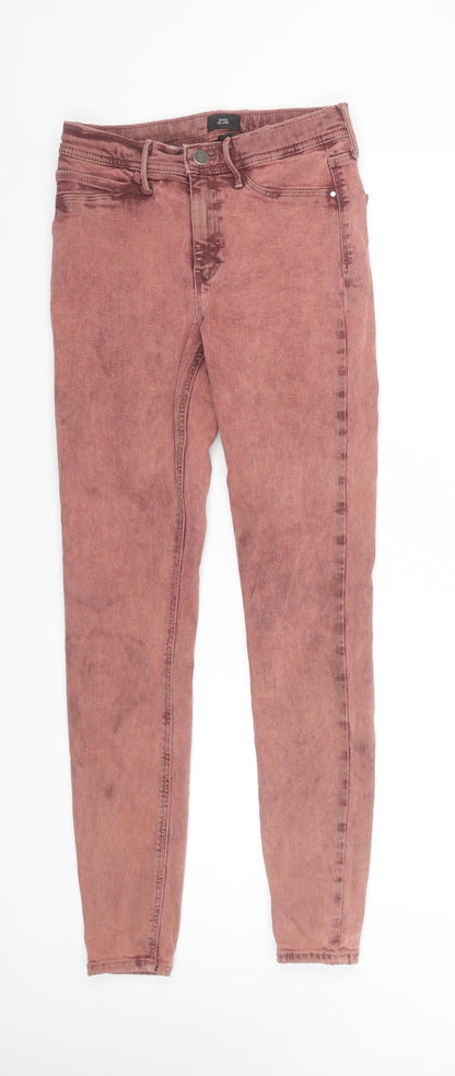 River Island Women's Pink Acid Wash Skinny Jeans Size 10