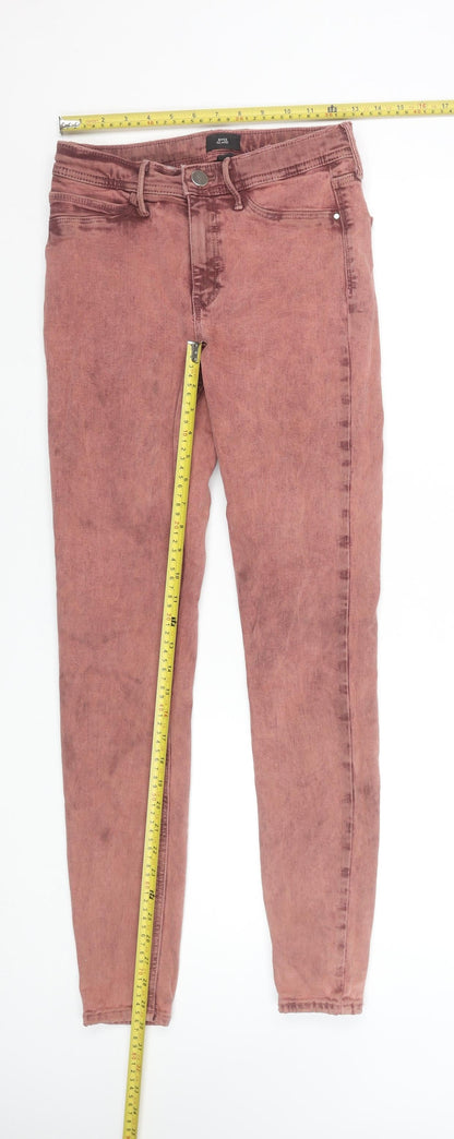 River Island Women's Pink Acid Wash Skinny Jeans Size 10