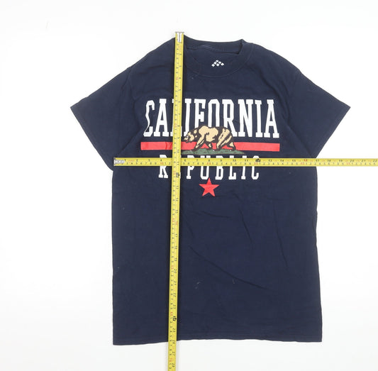 Point Sportswear Men's Blue California Republic Cotton T-Shirt Small