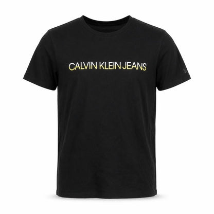 Calvin Klein Jeans Men's Black Cotton Logo T-Shirt Size M Regular Fit
