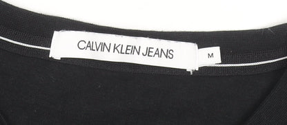 Calvin Klein Jeans Men's Black Cotton Logo T-Shirt Size M Regular Fit