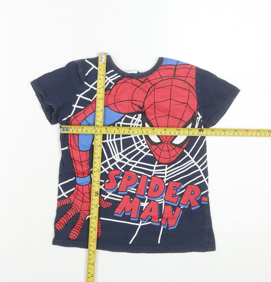 Boys UK Size 6-7 Years Marvel Blue Basic Pullover Jersey T-Shirt