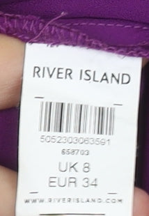 Womens UK Size 8 River Island Purple Wrap Blouse