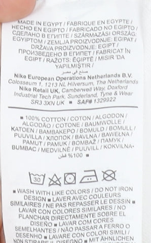 Nike Men's White Graphic Sports T-Shirt Size M Regular Fit Cotton