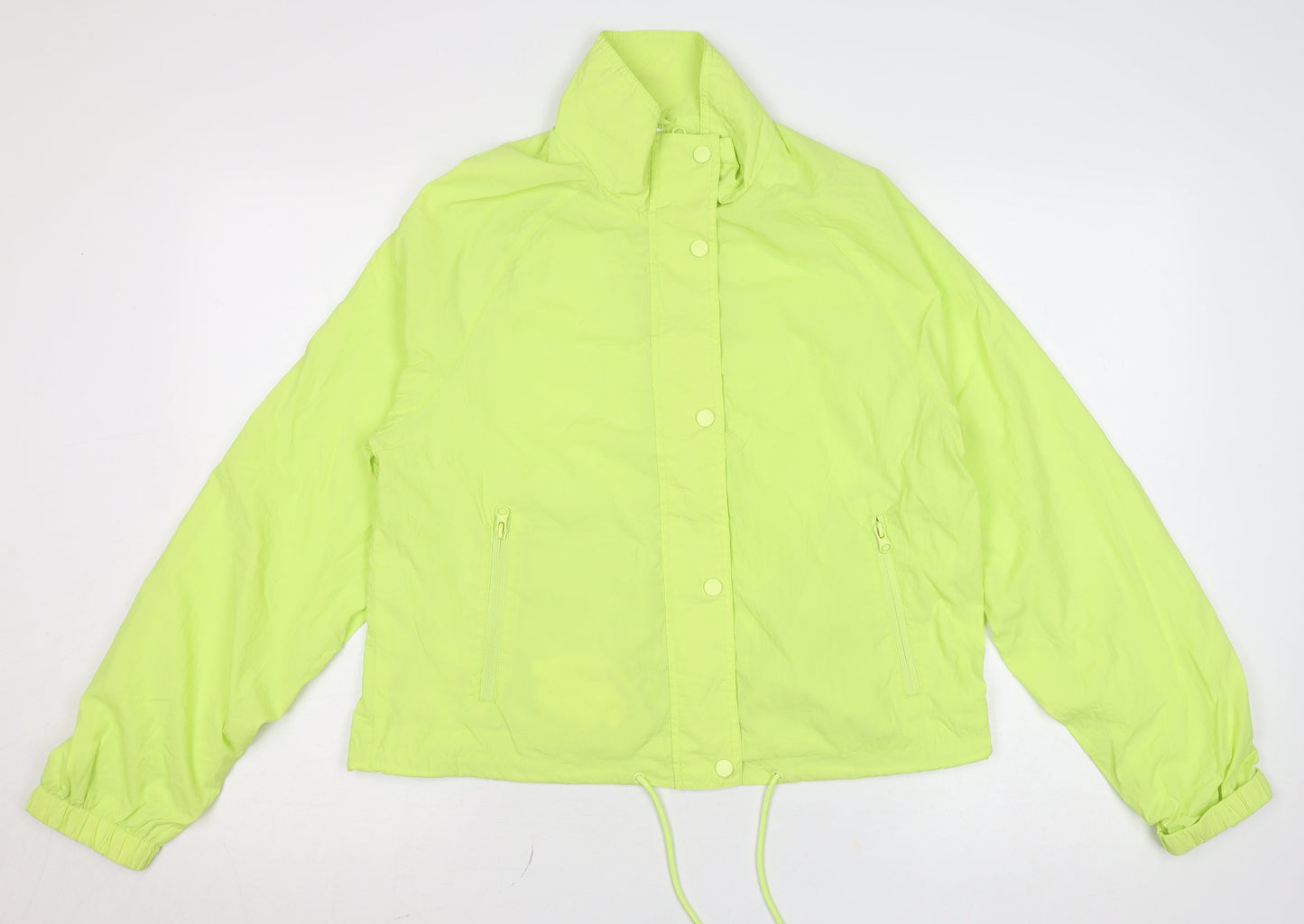 Primark Womens Yellow Windbreaker Jacket S Lightweight Zip Pockets