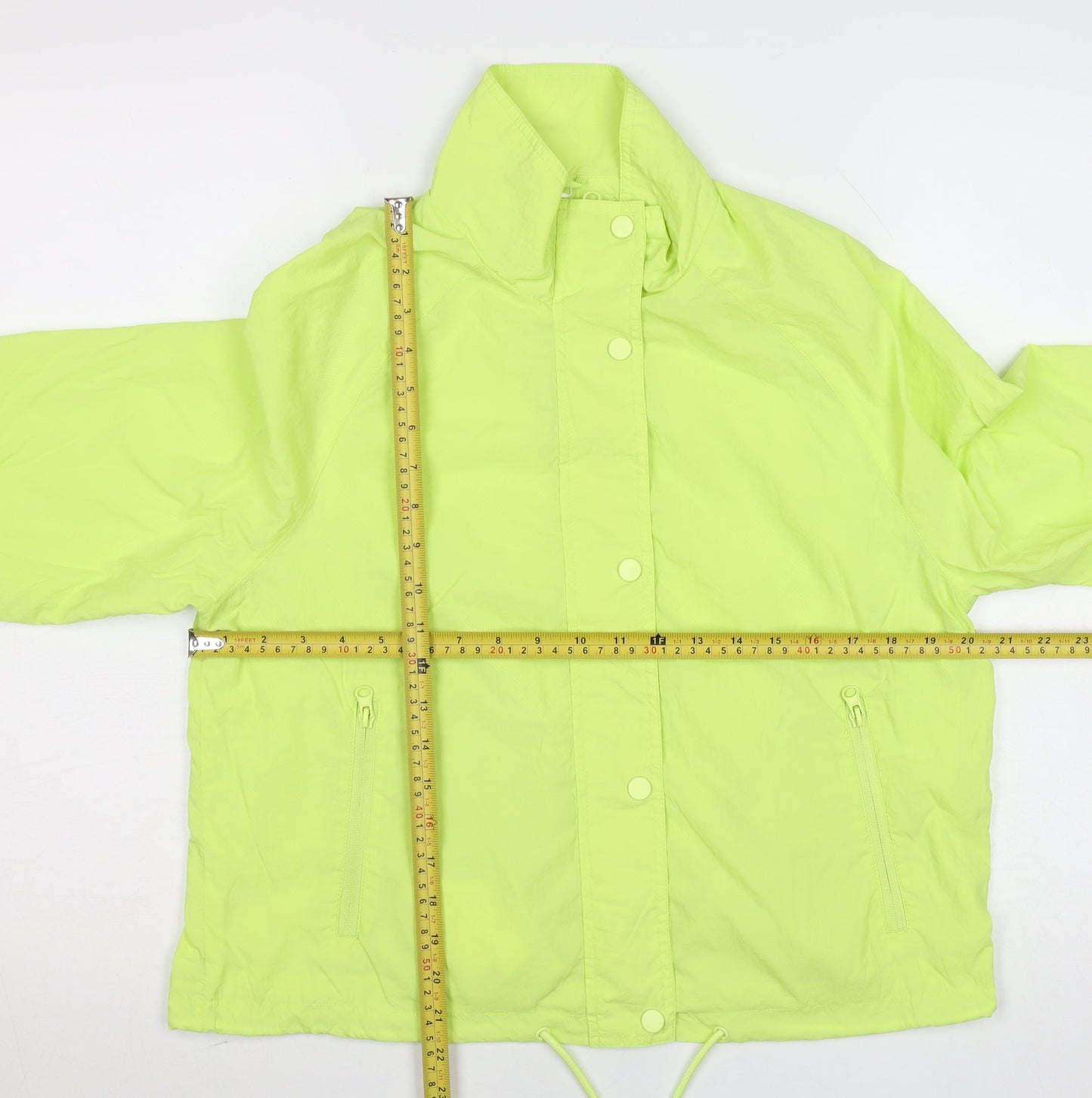 Primark Womens Yellow Windbreaker Jacket S Lightweight Zip Pockets