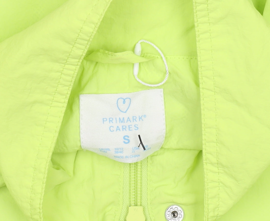 Primark Womens Yellow Windbreaker Jacket S Lightweight Zip Pockets
