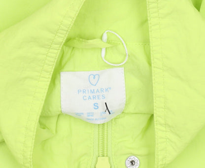 Primark Womens Yellow Windbreaker Jacket S Lightweight Zip Pockets