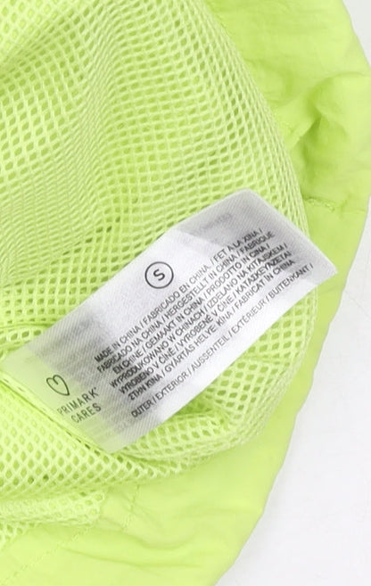 Primark Womens Yellow Windbreaker Jacket S Lightweight Zip Pockets