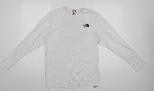 The North Face Men’s White Long Sleeve Cotton Crew Neck T-Shirt M