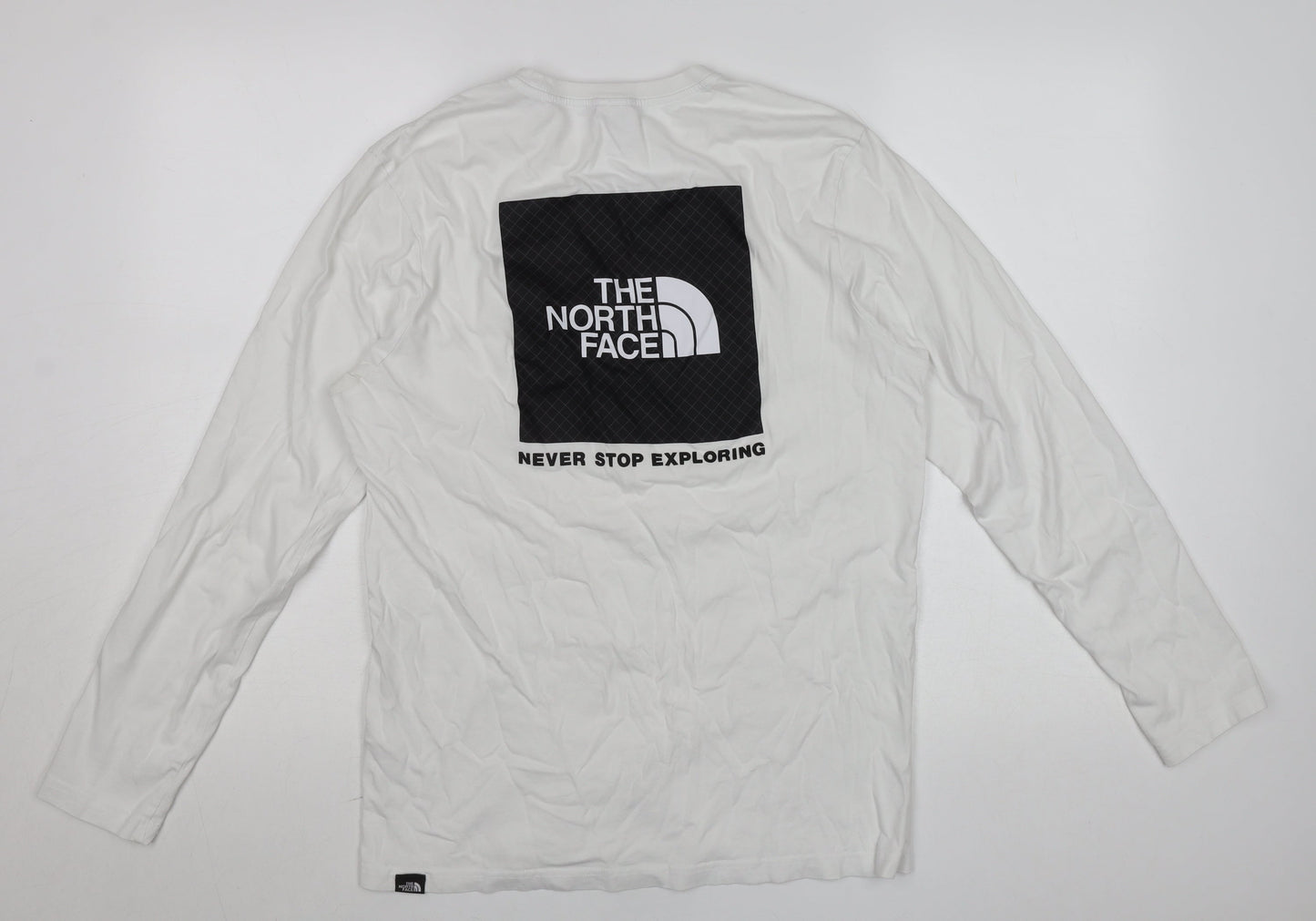 The North Face Men’s White Long Sleeve Cotton Crew Neck T-Shirt M