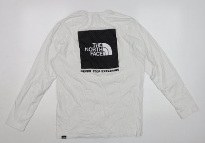 The North Face Men’s White Long Sleeve Cotton Crew Neck T-Shirt M