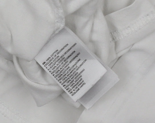 The North Face Men’s White Long Sleeve Cotton Crew Neck T-Shirt M