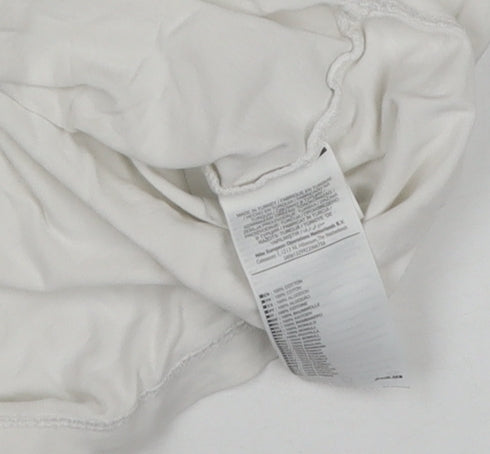 Nike Men's White Medium Graphic Logo Sports T-Shirt