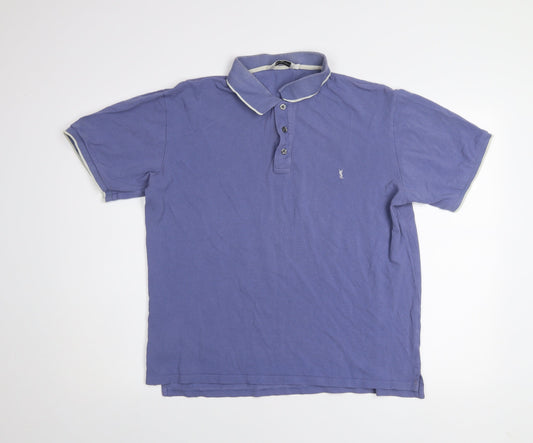 Yves Saint Laurent Men’s Blue Cotton Polo Shirt L Vintage