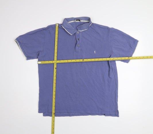 Yves Saint Laurent Men’s Blue Cotton Polo Shirt L Vintage