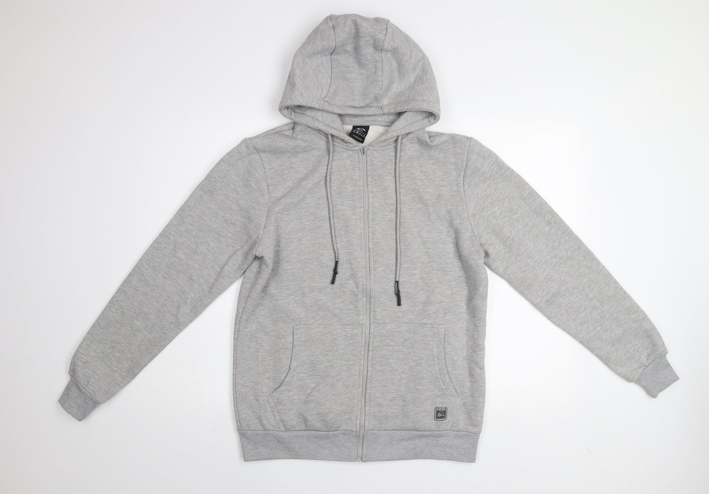 Tenth Men’s Grey Full Zip Hoodie Size S Cotton Blend Hooded Sweatshirt