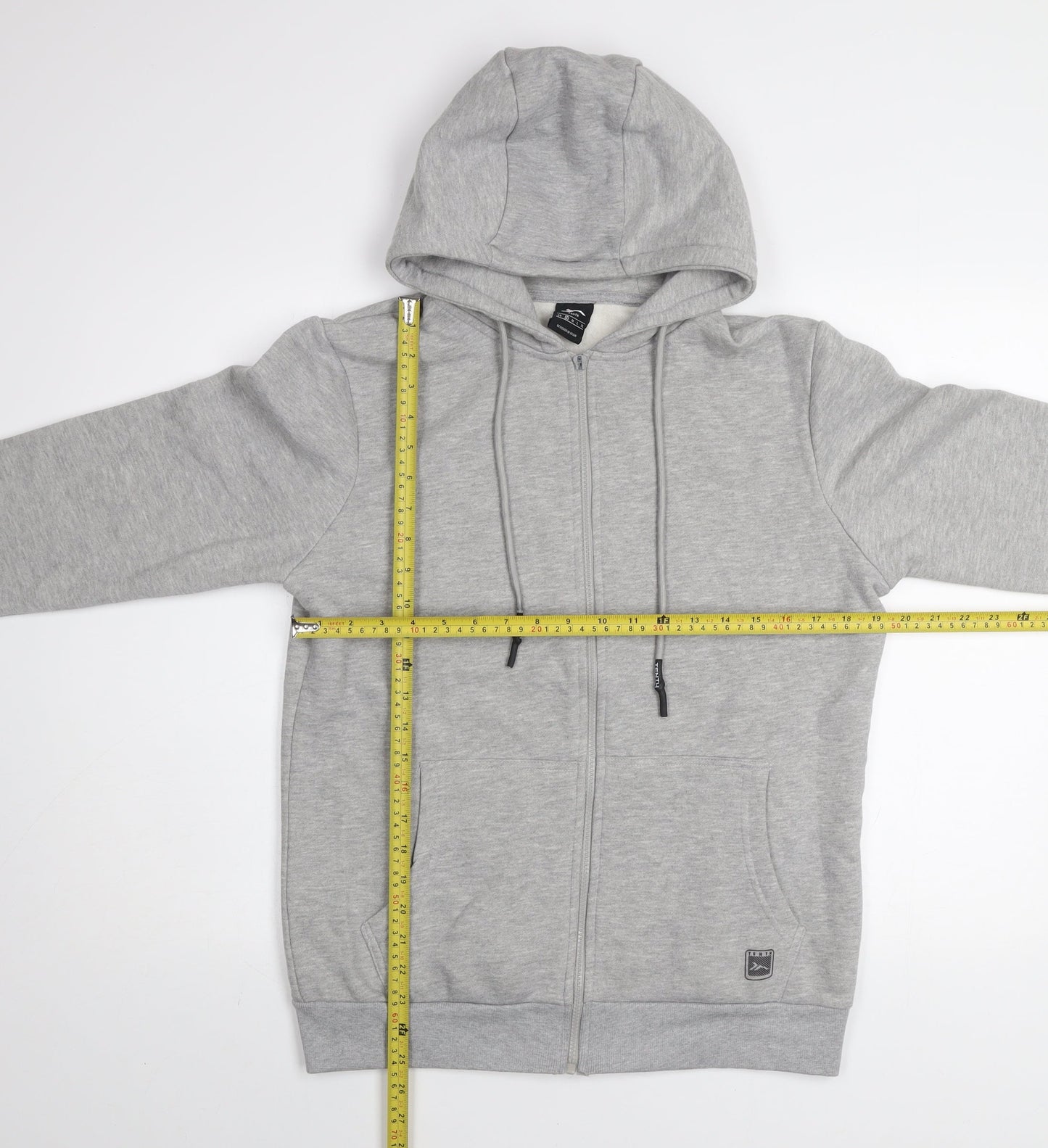 Tenth Men’s Grey Full Zip Hoodie Size S Cotton Blend Hooded Sweatshirt