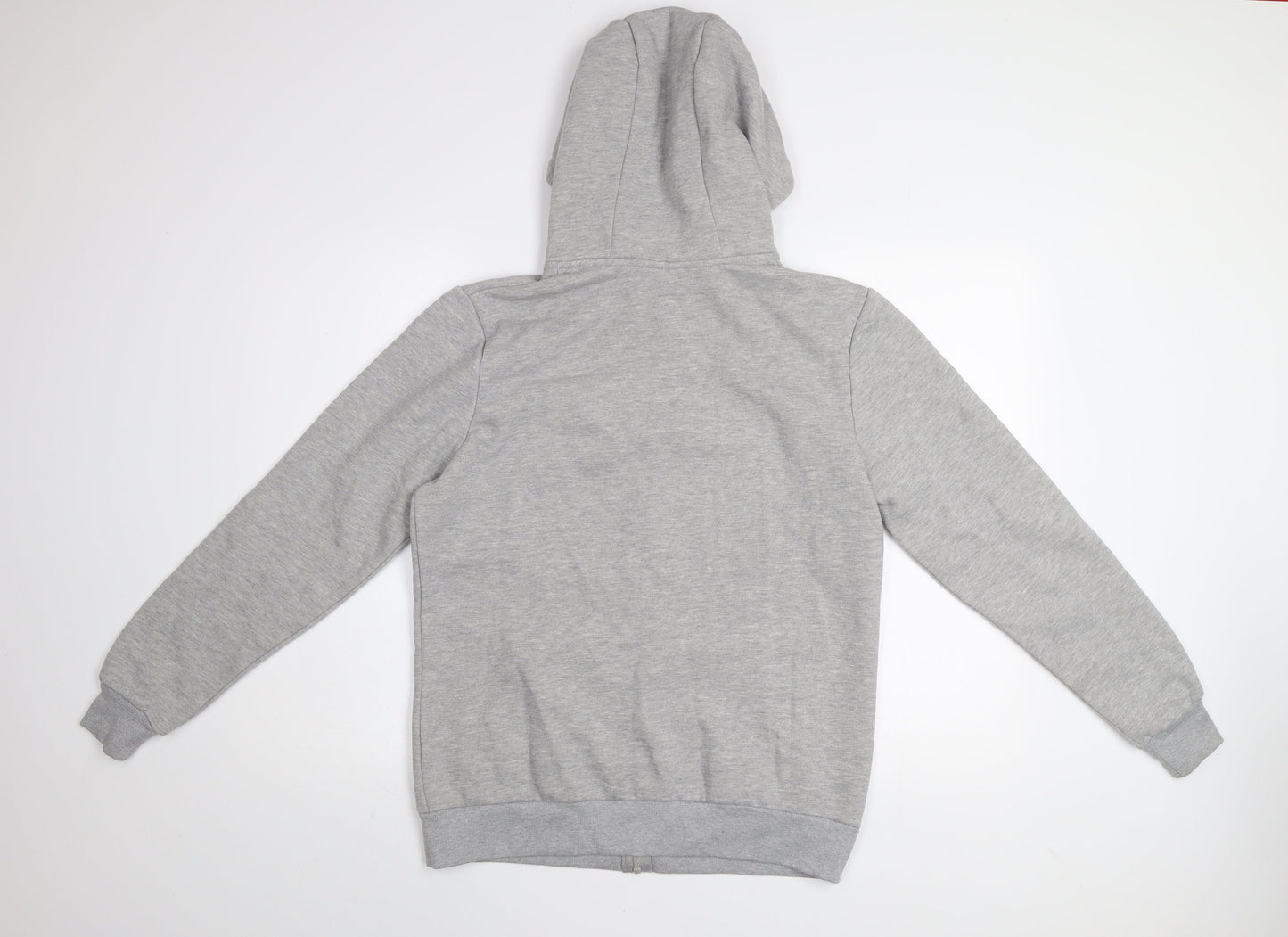 Tenth Men’s Grey Full Zip Hoodie Size S Cotton Blend Hooded Sweatshirt