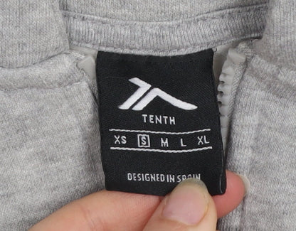 Tenth Men’s Grey Full Zip Hoodie Size S Cotton Blend Hooded Sweatshirt