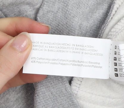 Tenth Men’s Grey Full Zip Hoodie Size S Cotton Blend Hooded Sweatshirt