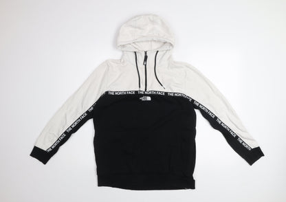 The North Face Unisex Black White 1/2 Zip Hoodie M Regular Fit