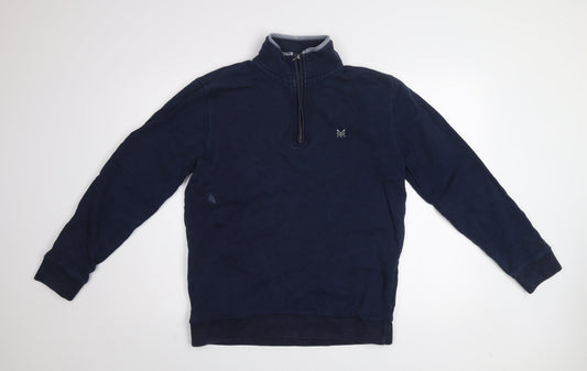 Mens UK Size S Crew Clothing Co. Blue 1/2 Zip Sweatshirt