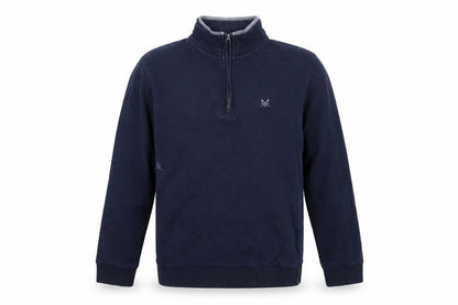 Crew Clothing Men's Blue 1/2 Zip Cotton Sweatshirt Size S
