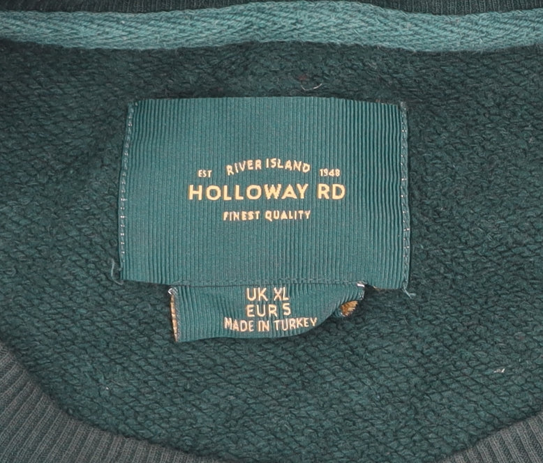 Mens UK Size XL River Island Green Pullover Sweatshirt
