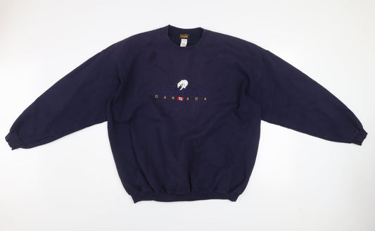 Mens UK Size XL Royal Designs Blue Pullover Sweatshirt