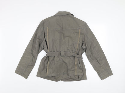 Klass Petite Grey Belted Cotton Blazer Jacket Women’s Size 18