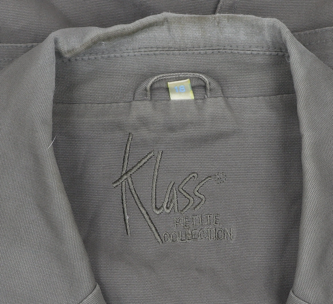 Klass Petite Grey Belted Cotton Blazer Jacket Women’s Size 18