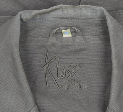 Klass Petite Grey Belted Cotton Blazer Jacket Women’s Size 18