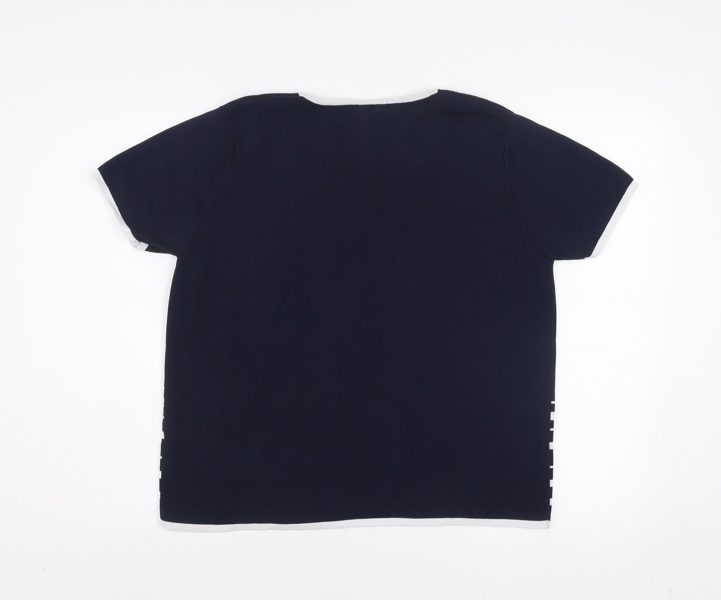 Womens UK Size L Avant Garde Blue Basic T-Shirt