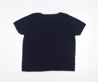Womens UK Size L Avant Garde Blue Basic T-Shirt