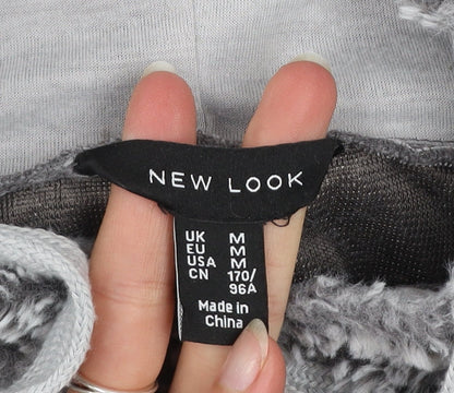 Womens UK Size M New Look Grey Pullover Hoodie