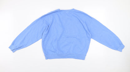 H&M Womens Blue Crew Neck Pullover Sweatshirt XS Cotton Blend