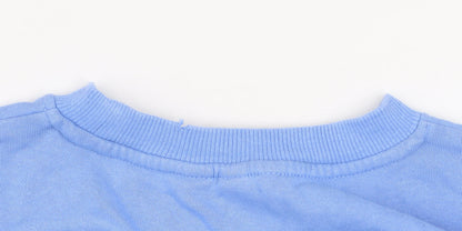 H&M Womens Blue Crew Neck Pullover Sweatshirt XS Cotton Blend