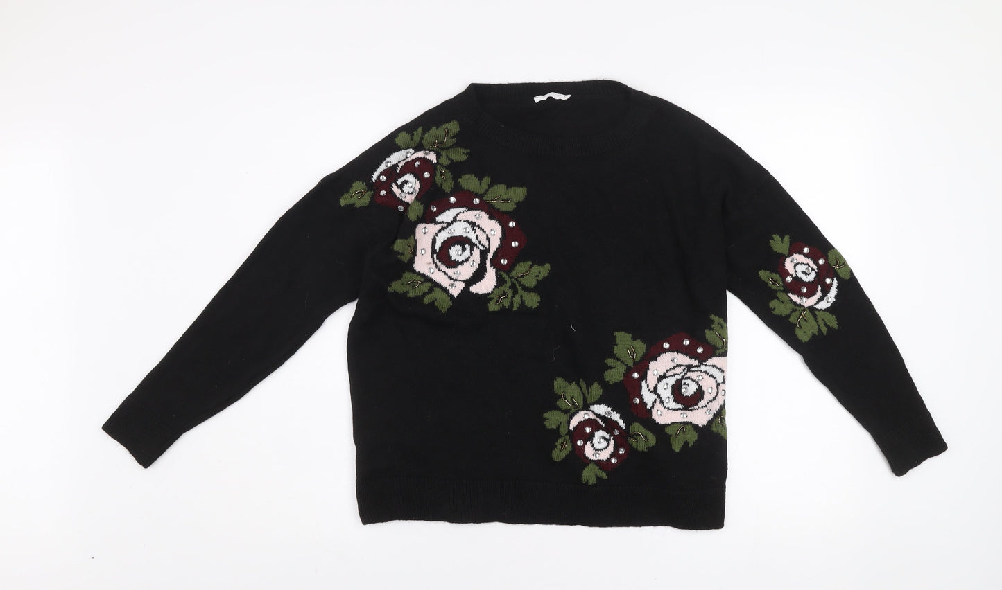 Womens UK Size 12 Pepper & Mint Black Pullover Jumper
