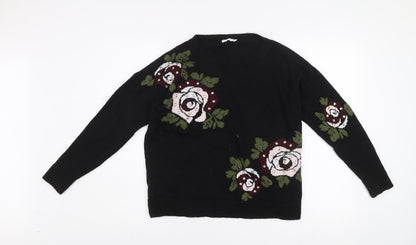 Womens UK Size 12 Pepper & Mint Black Pullover Jumper