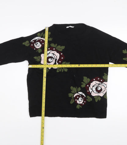 Womens UK Size 12 Pepper & Mint Black Pullover Jumper