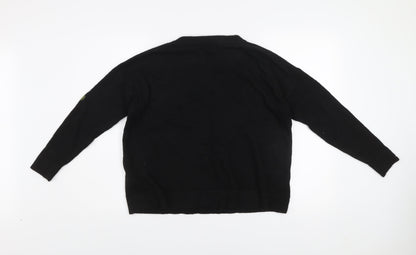Womens UK Size 12 Pepper & Mint Black Pullover Jumper