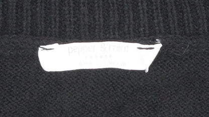 Womens UK Size 12 Pepper & Mint Black Pullover Jumper